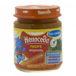 Пюре Непоседа морковь без сахара с 4 месяцев 100 г