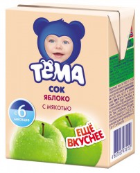 Сок Тёма яблоко осветленное с 6 мес 200 мл