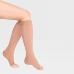 Гольфы компрессионные, Luomma (Люомма) р.  XL (V) арт. ID-230 нормал (35-39 см) Идеалиста 2 класс компрессии с резинкой на силиконовой основе и открытым носком карамель